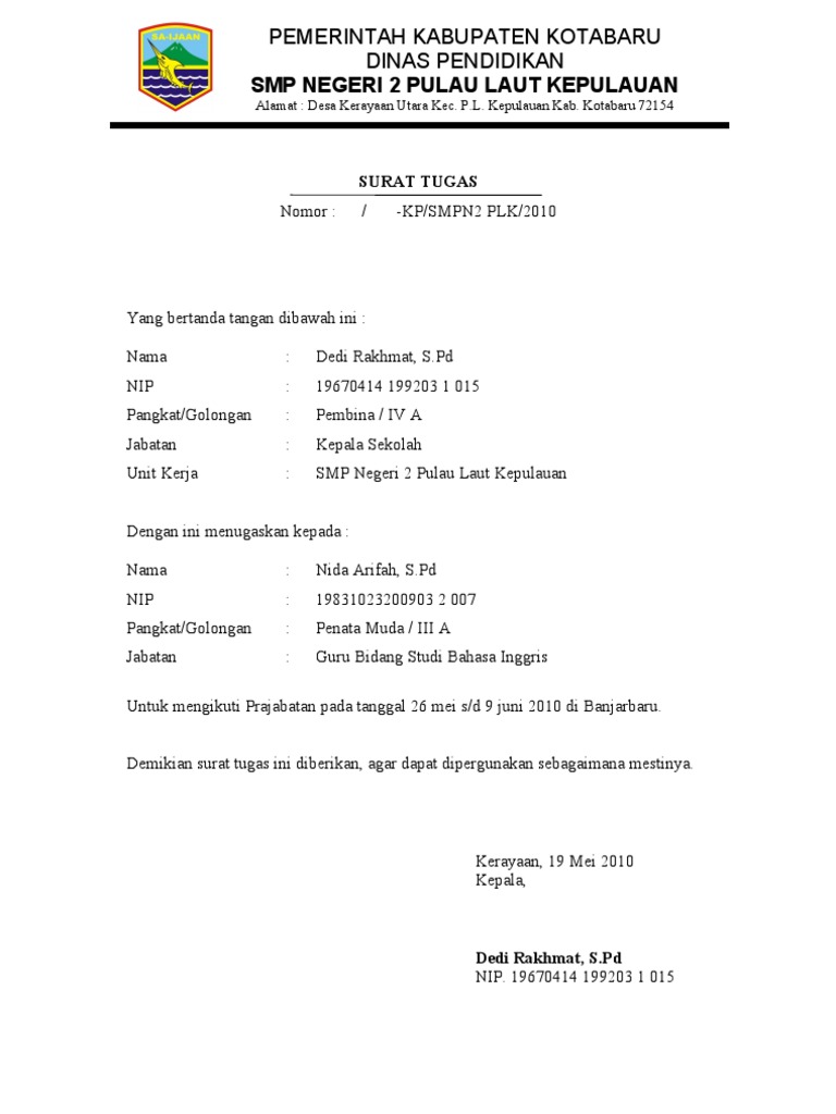 Detail Format Surat Tugas Nomer 17