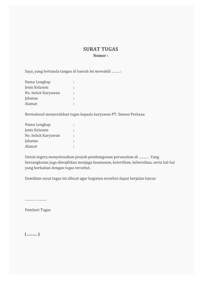 Detail Format Surat Tugas Nomer 18