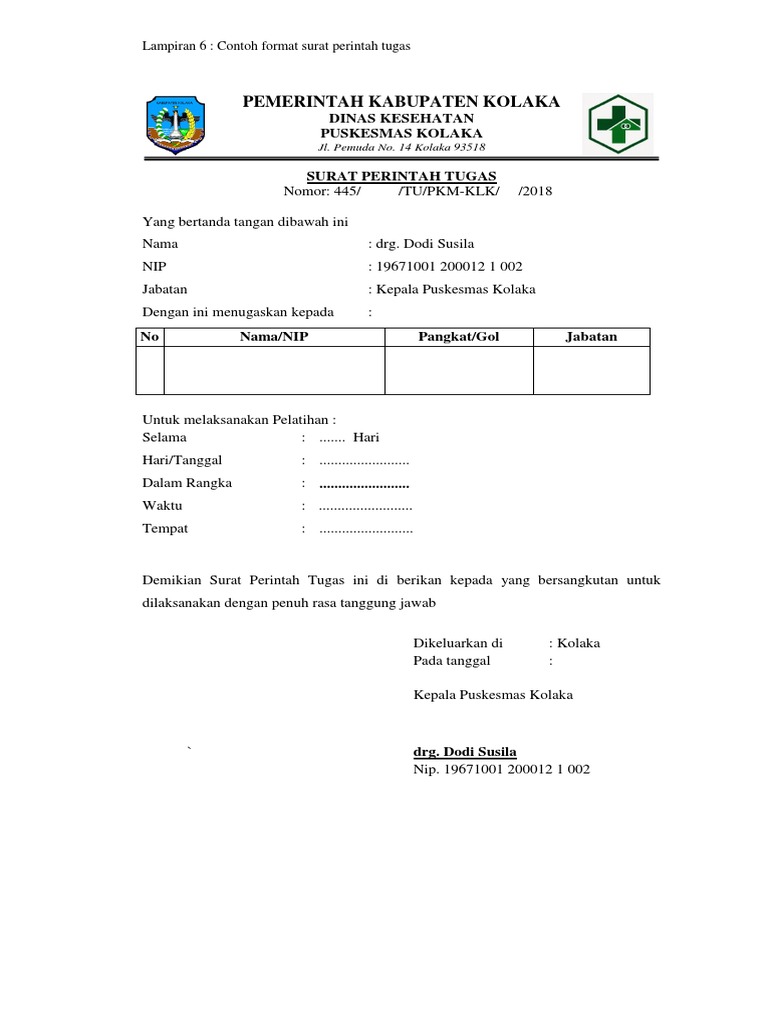 Detail Format Surat Tugas Nomer 23