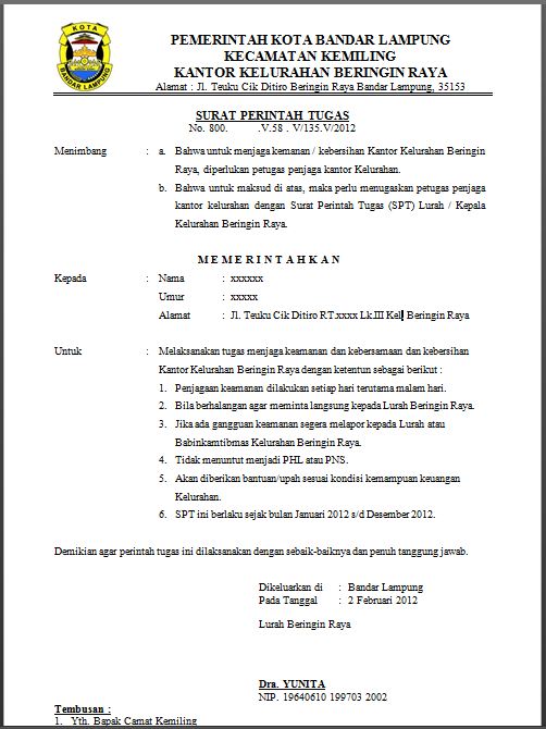 Detail Format Surat Tugas Nomer 28