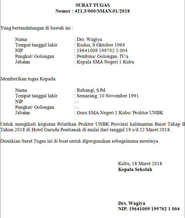 Detail Format Surat Tugas Nomer 41