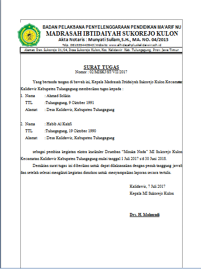 Detail Format Surat Tugas Nomer 45