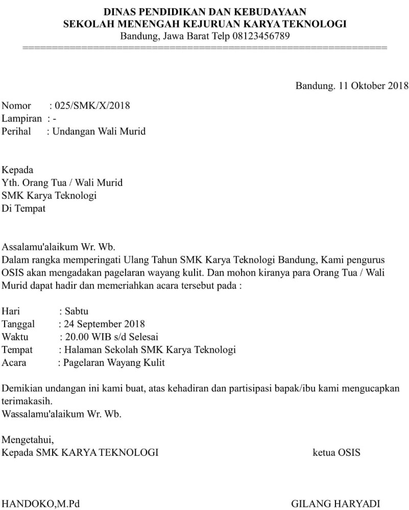 Detail Format Surat Undangan Nomer 15