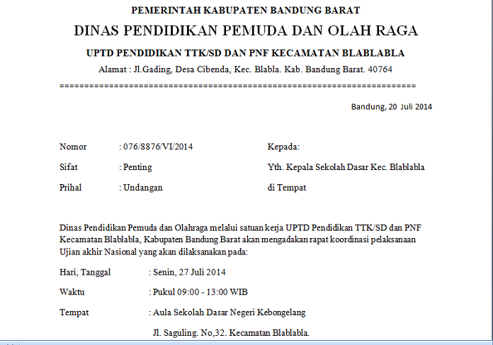 Detail Format Surat Undangan Nomer 39