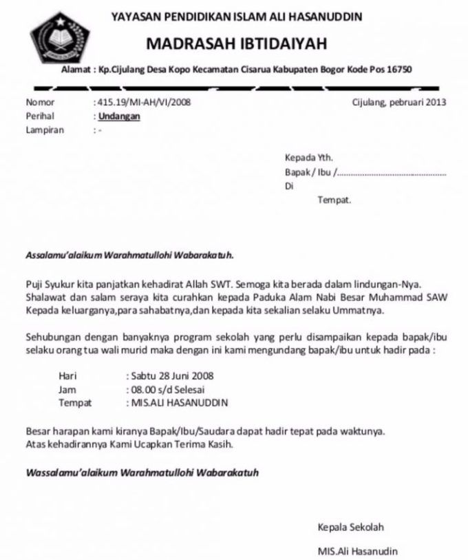 Detail Format Surat Undangan Resmi Nomer 18