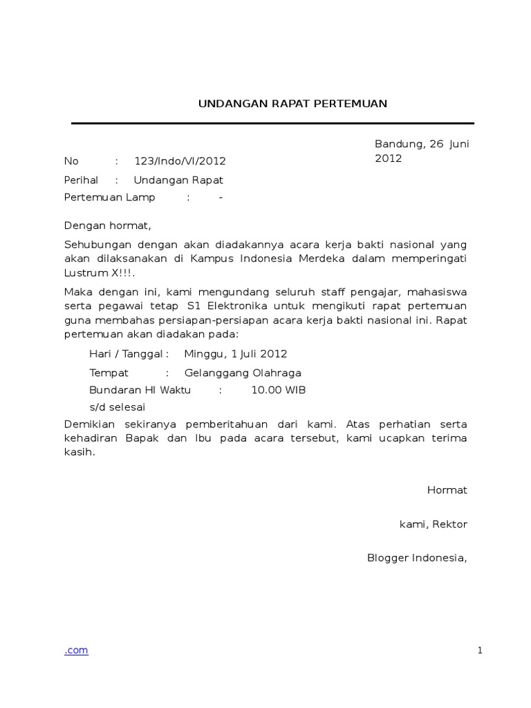 Detail Format Surat Undangan Resmi Nomer 49