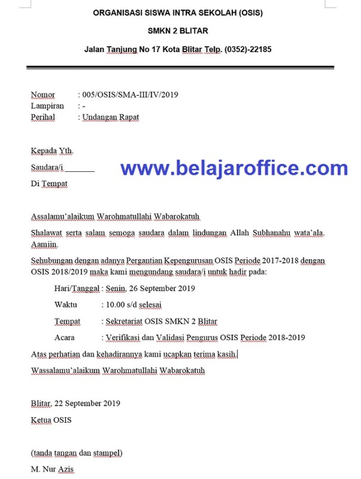 Detail Format Surat Undangan Resmi Nomer 52