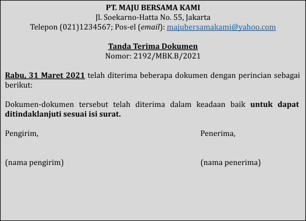 Format Tanda Terima Surat - KibrisPDR