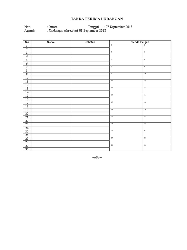 Detail Format Tanda Terima Surat Nomer 44