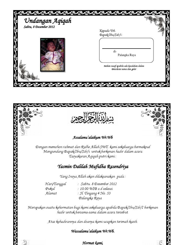 Detail Format Undangan Aqiqah Nomer 14