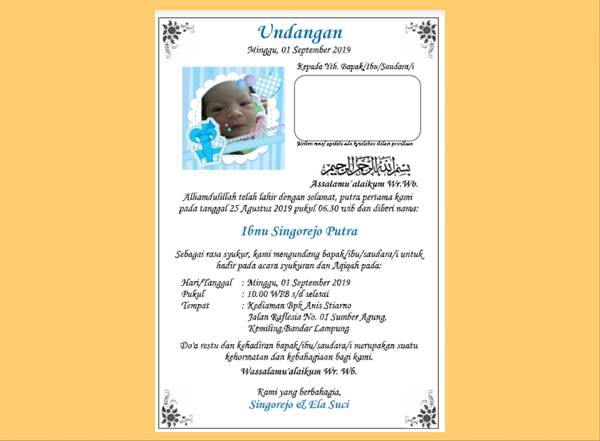 Detail Format Undangan Aqiqah Nomer 29