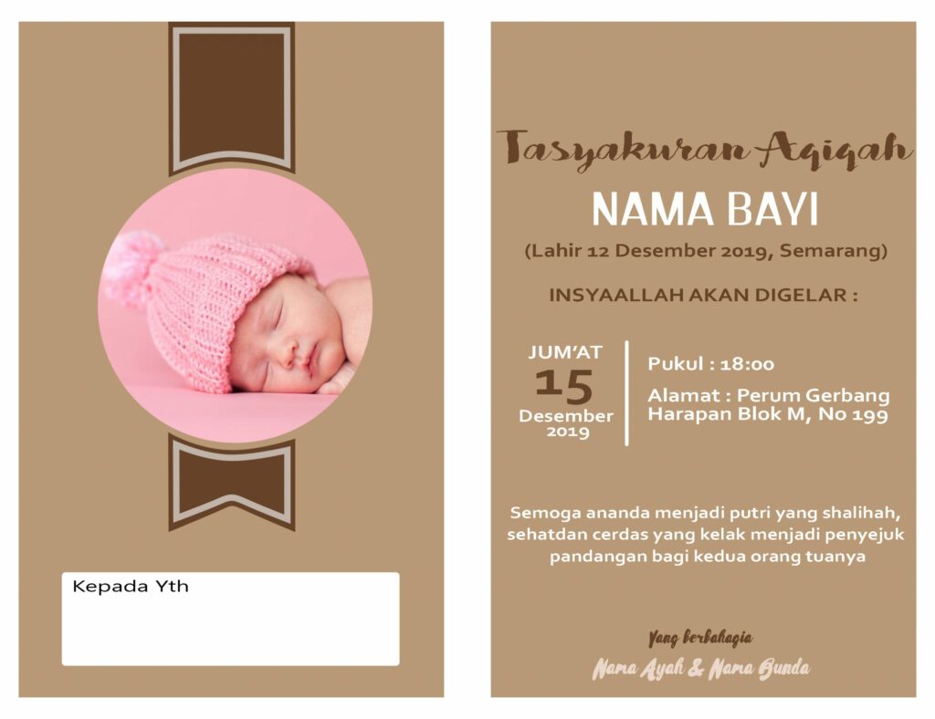 Detail Format Undangan Aqiqah Photoshop Nomer 30