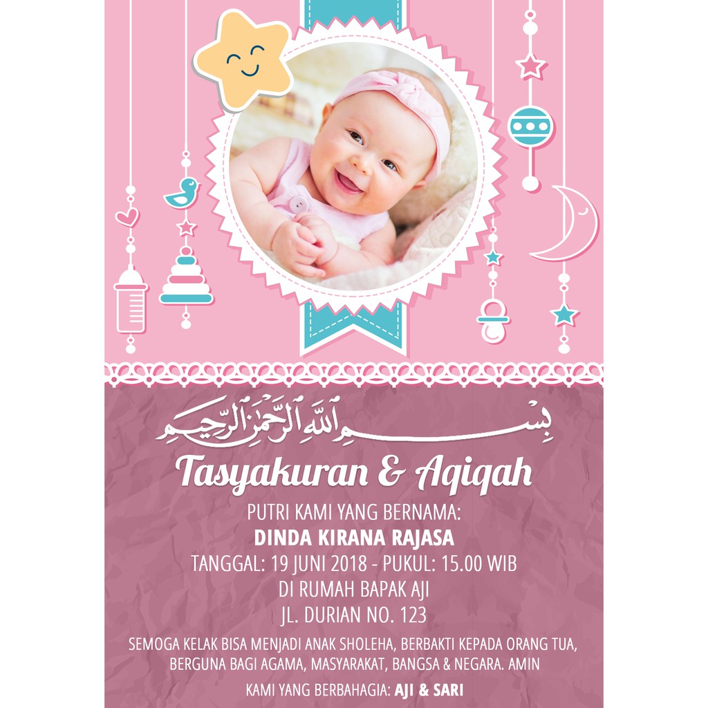 Detail Format Undangan Aqiqah Photoshop Yang Bisa Di Edit Nomer 32