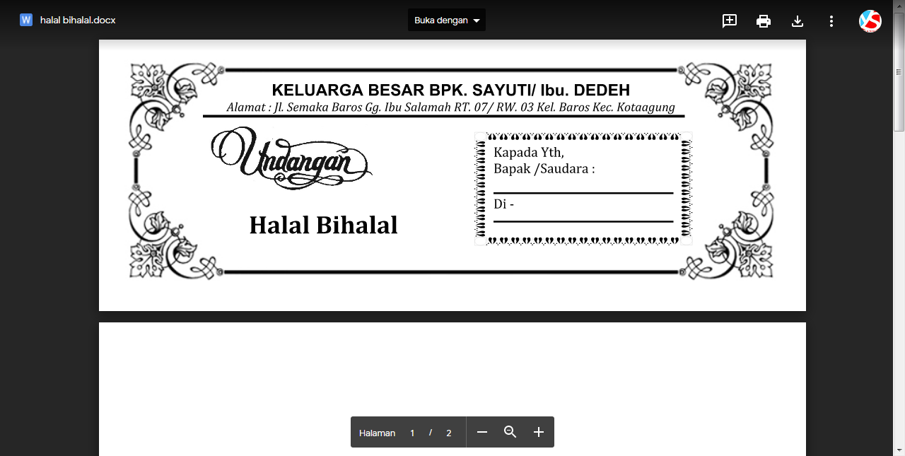 Detail Format Undangan Halal Bihalal Nomer 22