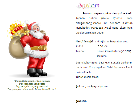 Detail Format Undangan Natal Nomer 6