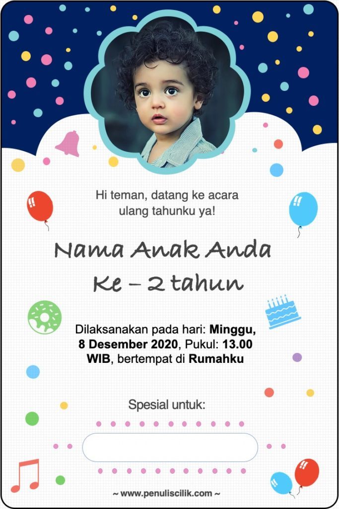 Detail Format Undangan Ulang Tahun Anak Nomer 2