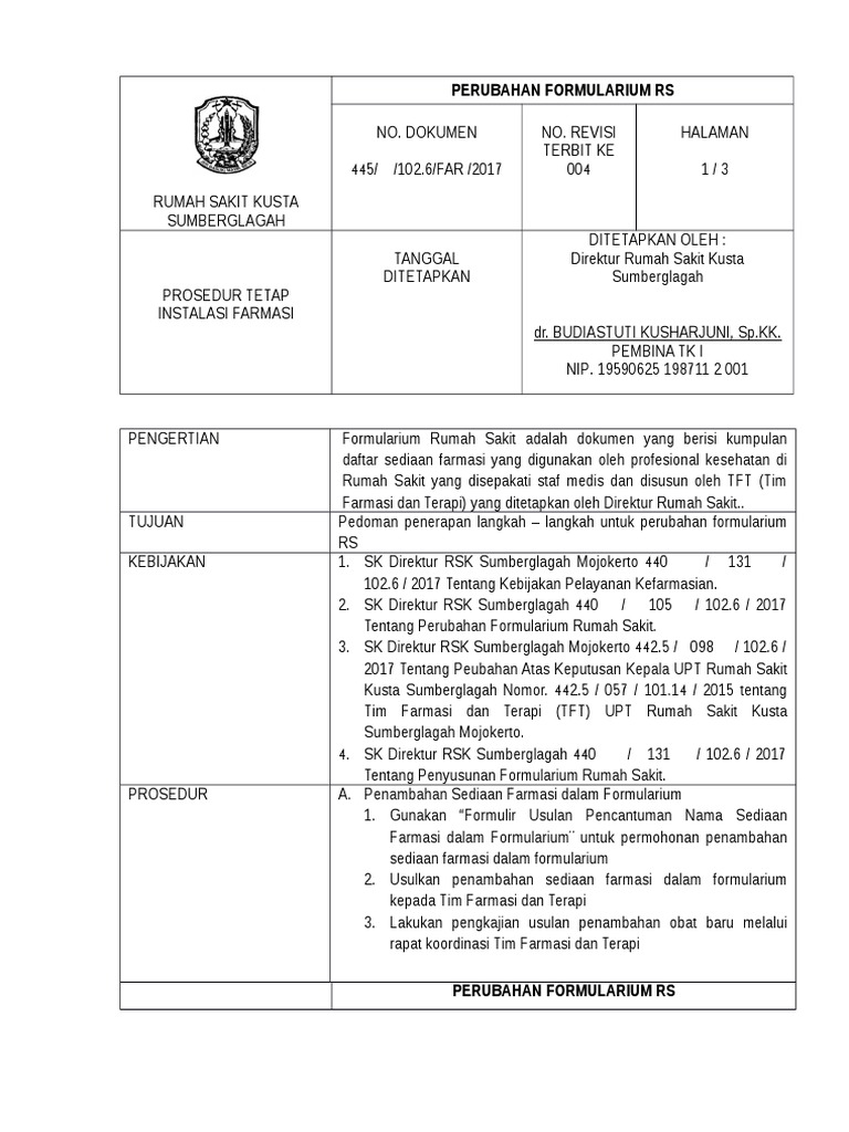 Detail Formularium Rumah Sakit Nomer 26
