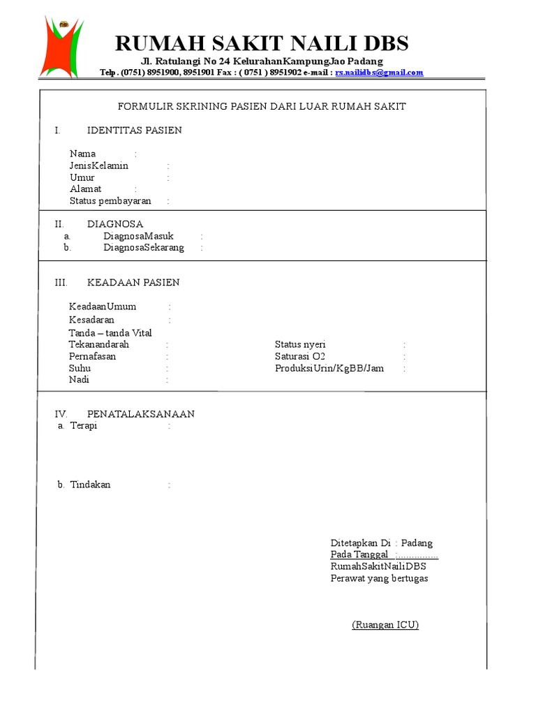 Detail Formulir Rumah Sakit Nomer 15