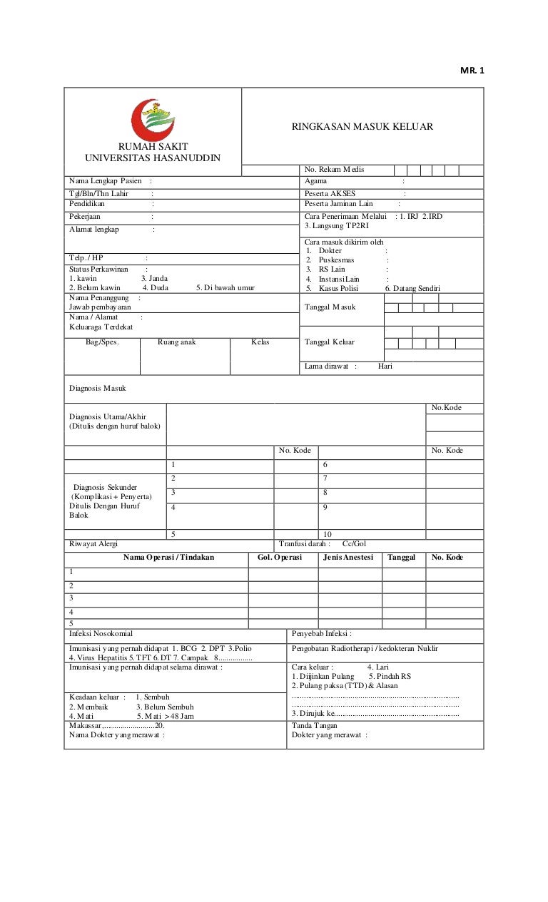 Detail Formulir Rumah Sakit Nomer 3