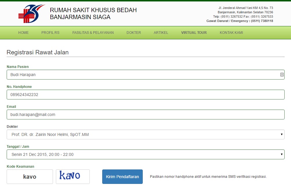 Detail Formulir Rumah Sakit Nomer 33