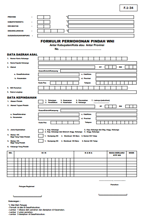 Formulir Surat Pindah - KibrisPDR