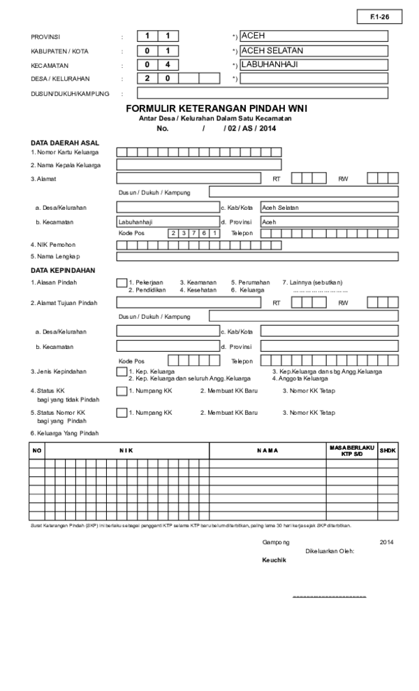 Detail Formulir Surat Pindah Nomer 9