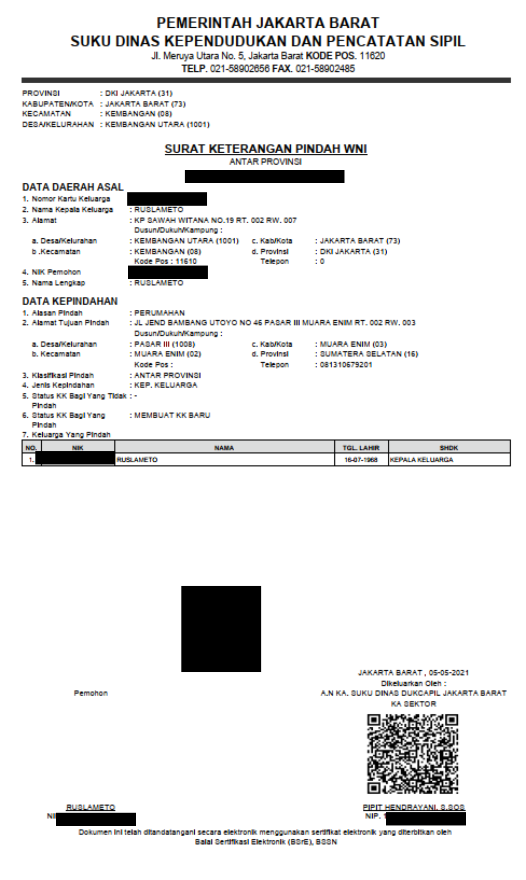 Detail Formulir Surat Pindah Nomer 42