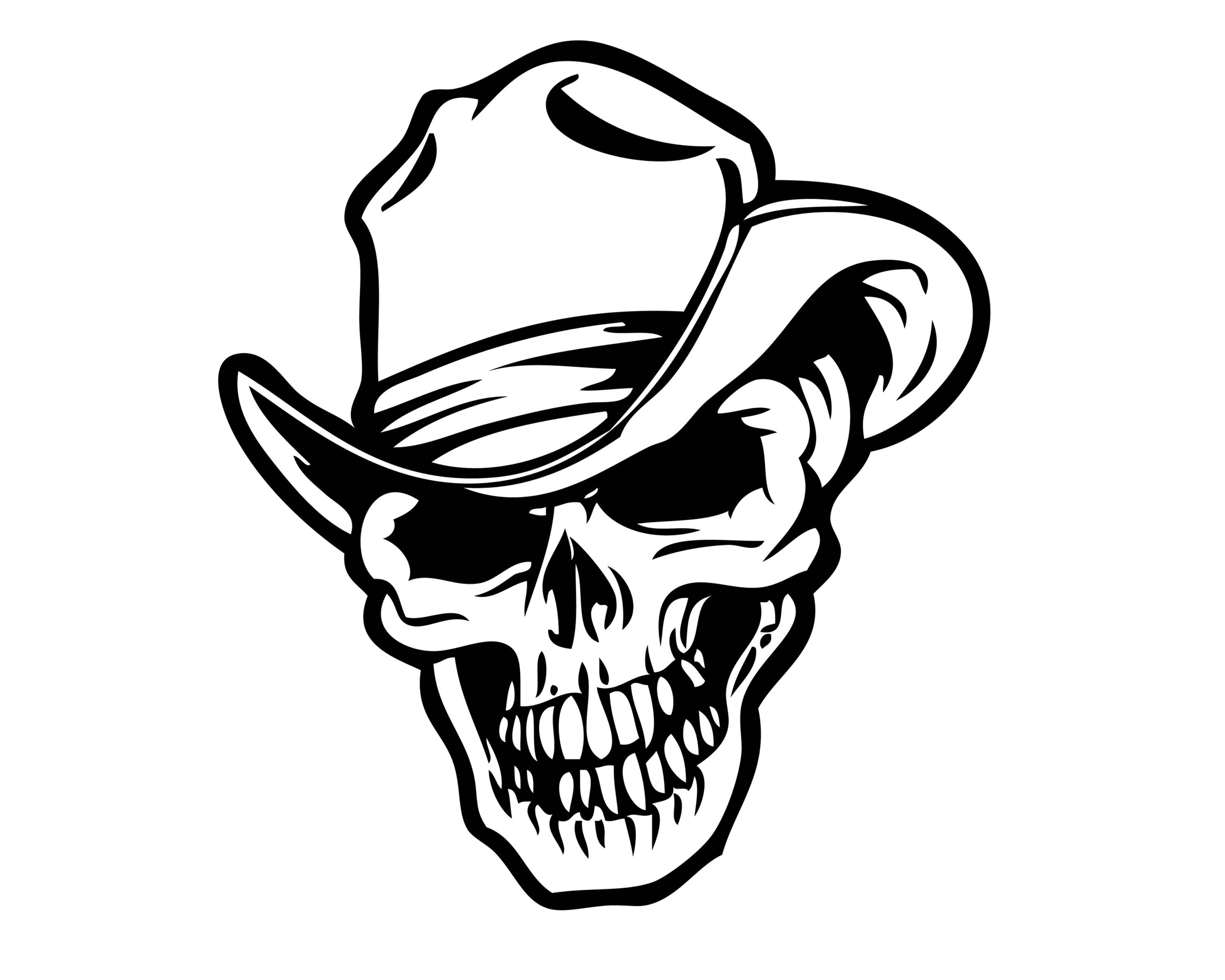 Detail Skull Cowboy Nomer 18