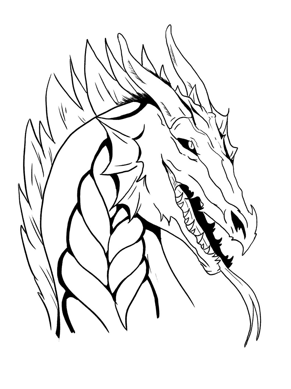 Detail Dragon Sketch Art Nomer 10