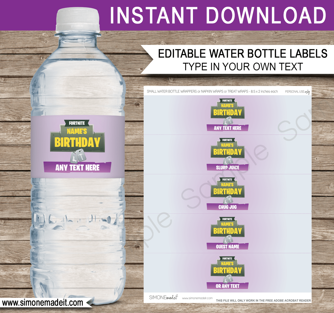 Detail Fortnite Water Bottle Labels Nomer 3