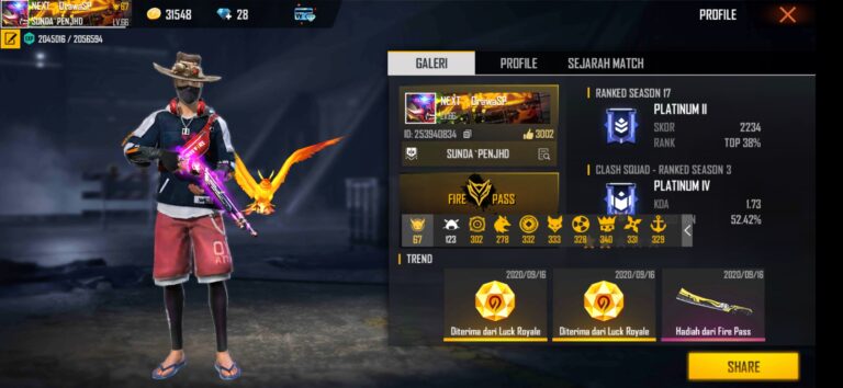 Detail Foto Akun Free Fire Nomer 7