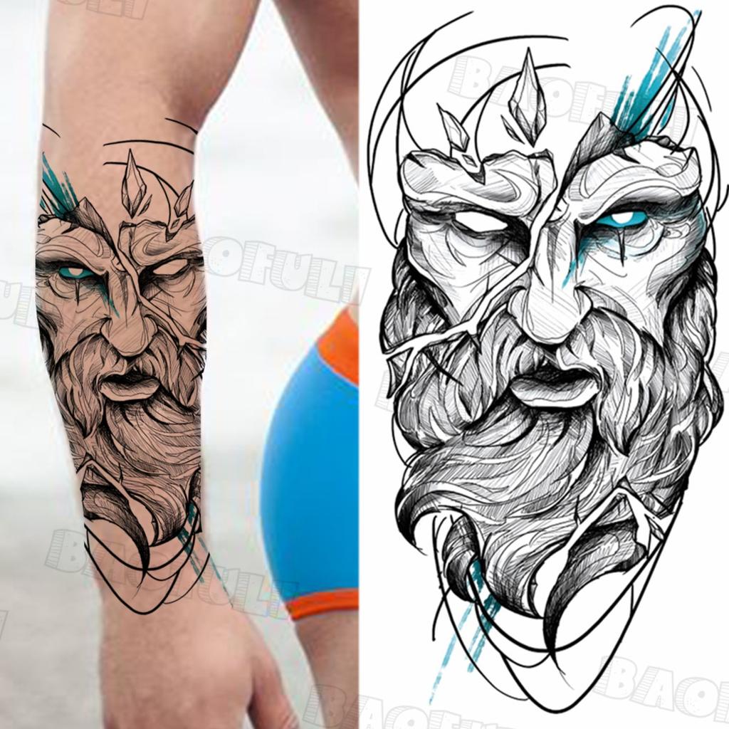 Detail Gesichts Tattoo Mann Nomer 7