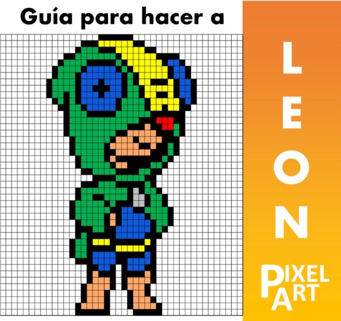 Detail Pixel Art Leon Nomer 6