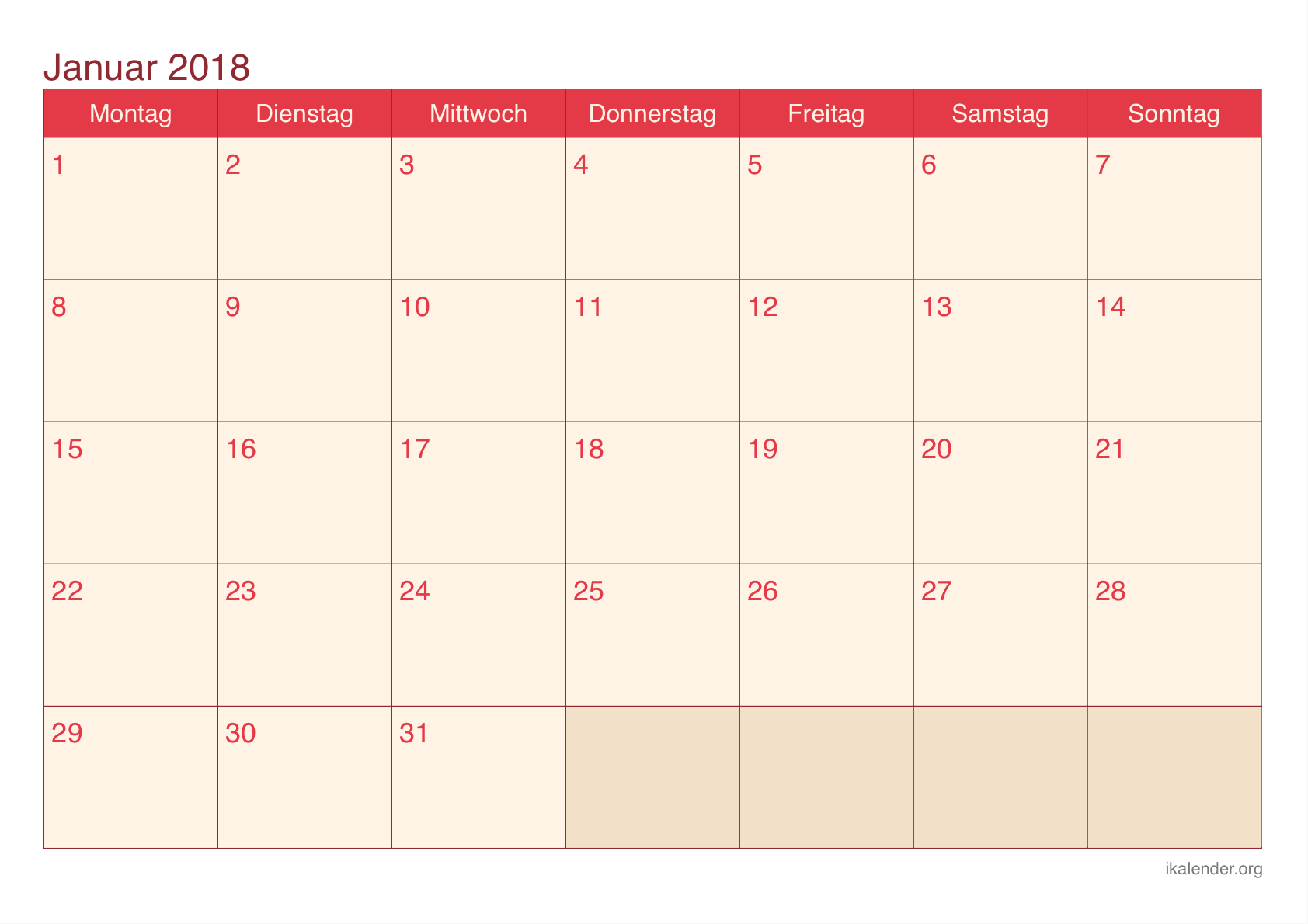 2018 Kalender Kostenlos - KibrisPDR