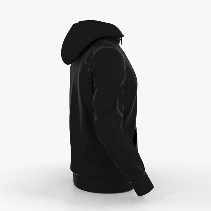 Detail Black Hoodie Side View Nomer 22