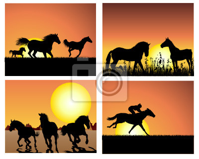 Detail Pferde Im Sonnenuntergang Nomer 9