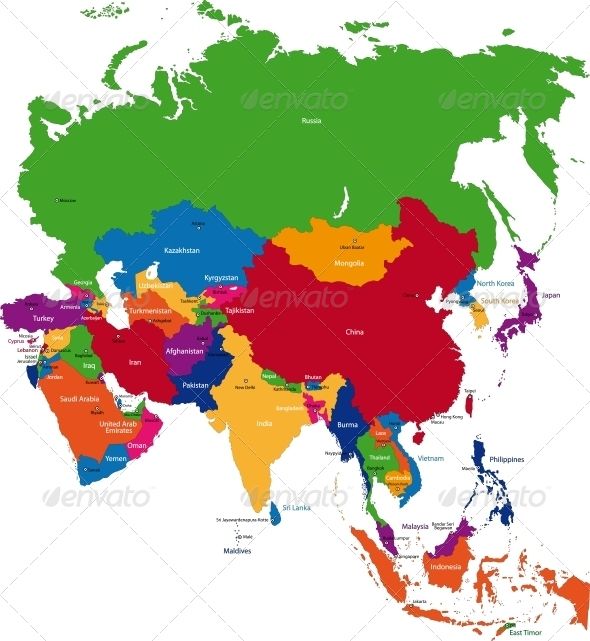 Detail Blank Map Of Asia Colored Nomer 3