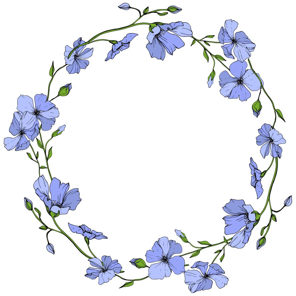 Blumen Rahmen Blau - KibrisPDR