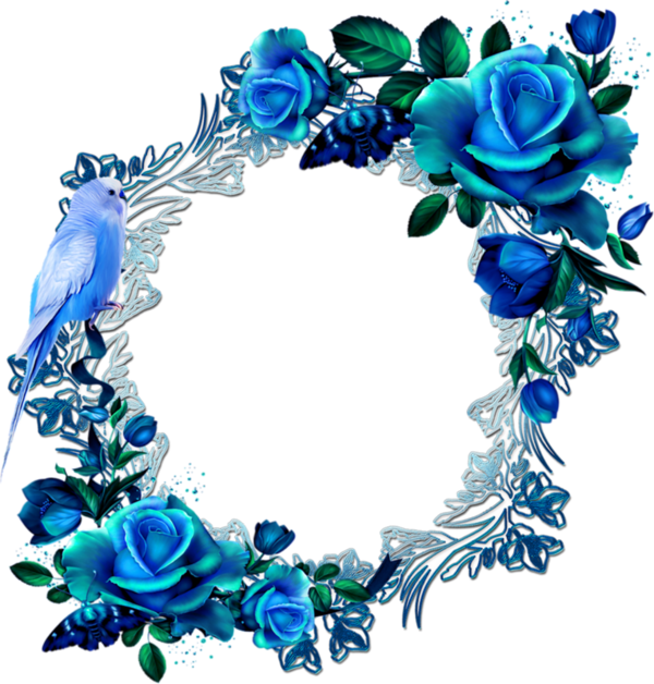 Detail Blumen Rahmen Blau Nomer 6