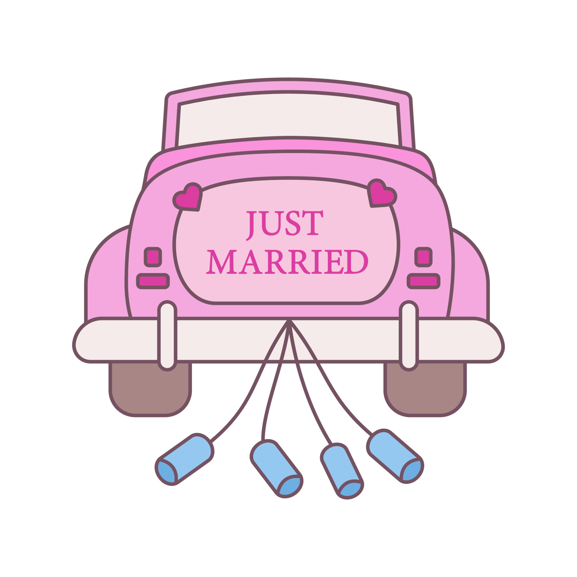 Detail Auto Just Married Zeichnung Nomer 4