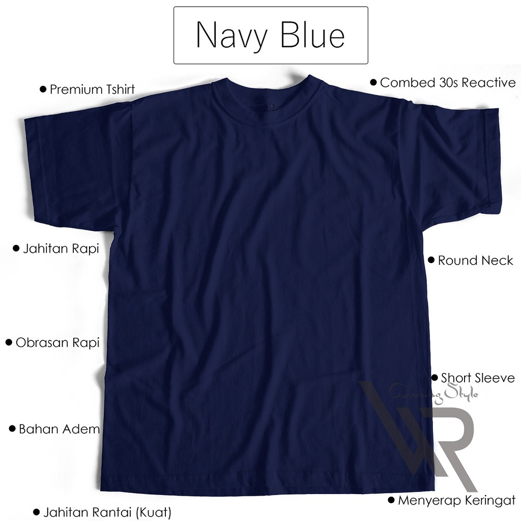 Detail Baju Kaos Biru Nomer 29