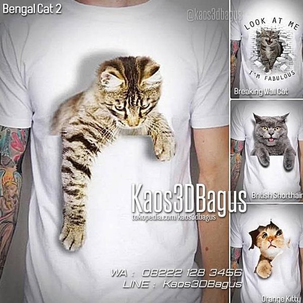 Detail Baju Kaos Gambar Kucing Nomer 16