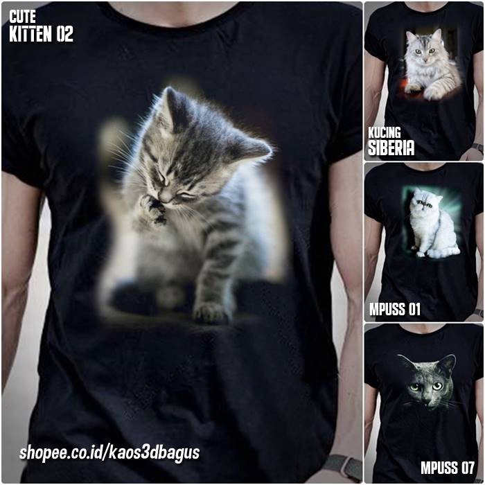 Detail Baju Kaos Gambar Kucing Nomer 27