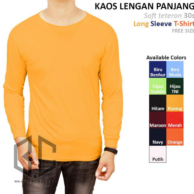 Detail Baju Kaos Kuning Lengan Panjang Nomer 21