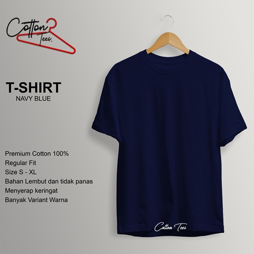 Detail Baju Kaos Polos Biru Navy Nomer 28