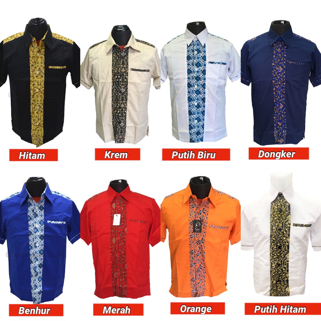 Detail Baju Kerja Batik Kombinasi Nomer 23