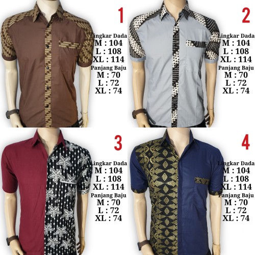 Detail Baju Kerja Batik Kombinasi Nomer 38