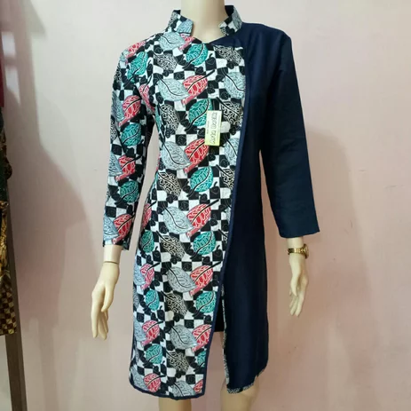 Detail Baju Kerja Batik Kombinasi Nomer 6