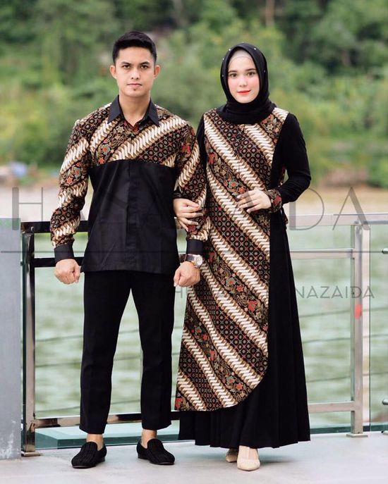 Detail Baju Kombinasi Batik Dan Polos Nomer 2