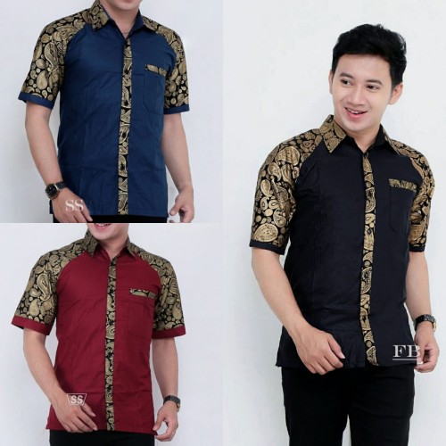 Detail Baju Kombinasi Batik Dan Polos Nomer 3